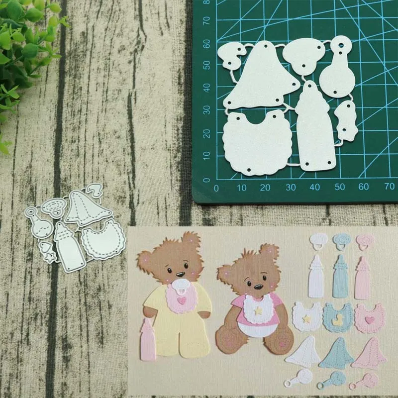 Brown bear and clothes Metal Cutting Dies Stencils Scrapbook Decorative Embossin