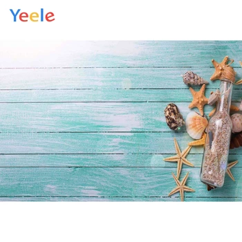 

Yeele Wooden Board Starfish Shell Drifting Bottle Photography Backgrounds Photographic Customized Backdrops for Photo Studio