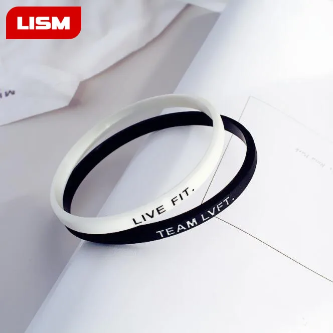 

Wholesale Silicone Rubber Wristband Flexible Wrist Band Cuff Bracelet Sports Casual Bangle For Women Men