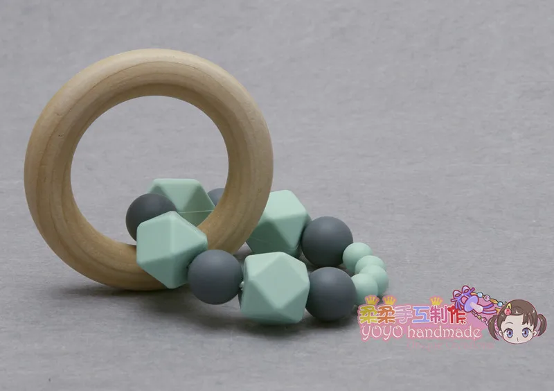 Miyocat Mint silicone дерево зубное кольцо FDA Еда Класс безопасный грызунок, Тульская Прорезыватель-игрушка, деревянные кольца игрушки, Детские Прорезыватель