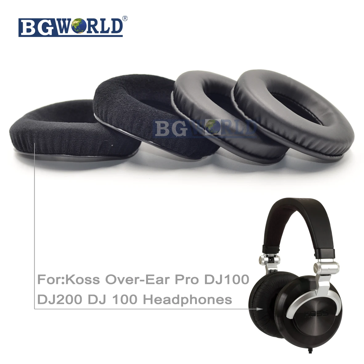 

BGWORLD Replacement cushion ear pads earpads foam for Koss Over-Ear Pro DJ100 DJ200 DJ 100 Headphones part sponge