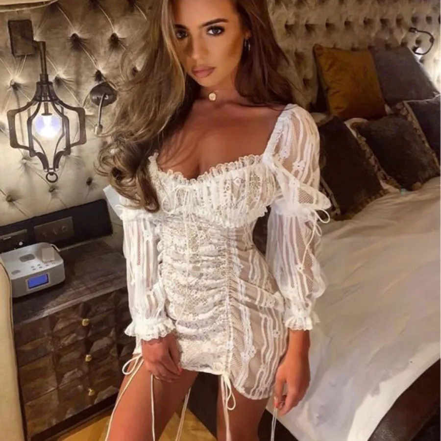 

2019 New Women Fashion Sexy Dress Long Sleeve Embroidery Backless Holiday and Vocation Mini Dresshigh Quality Black Dress