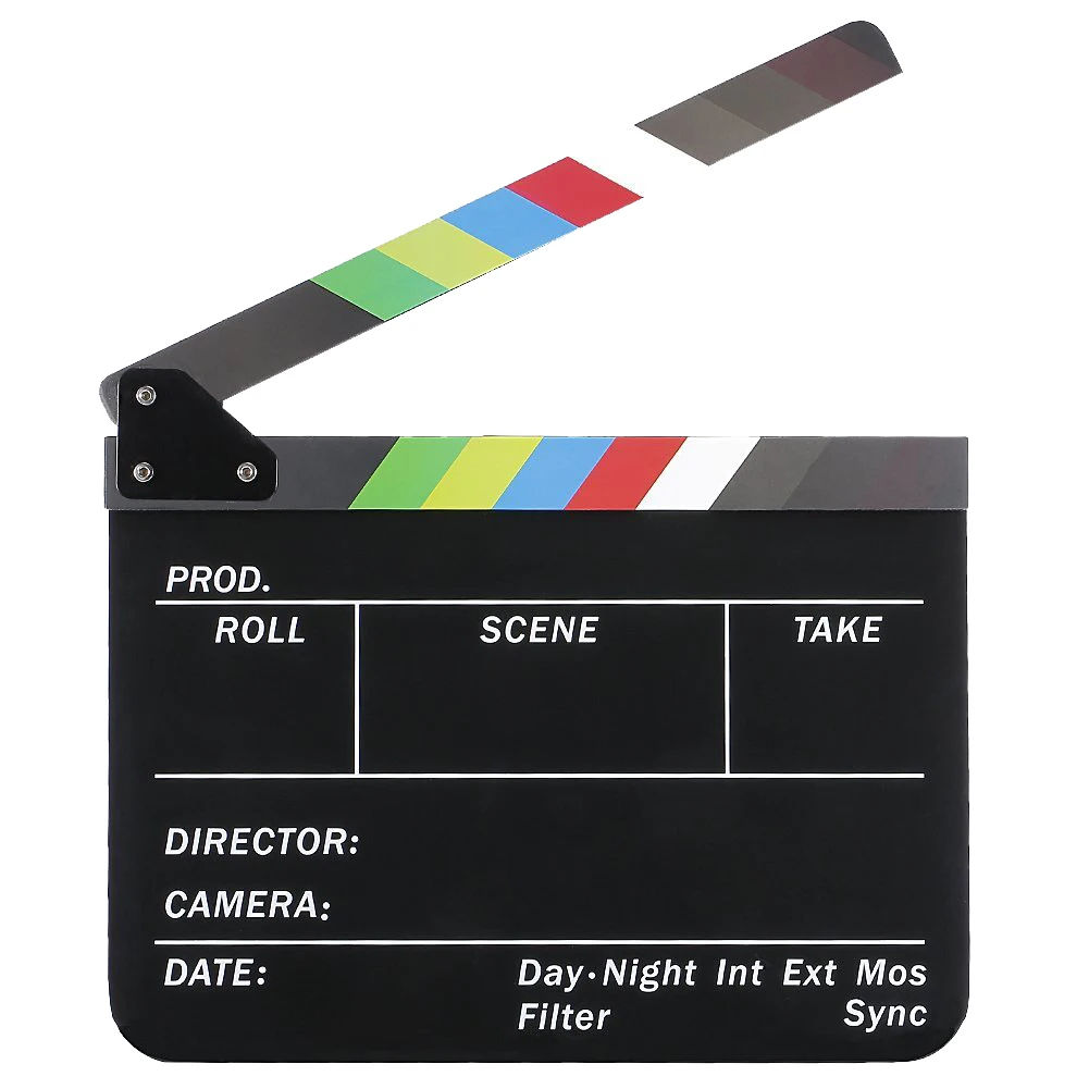 

TOP Dry Erase Director's Film Movie Clapboard Cut Action Scene Clapper Board Slate with Colorful Sticks
