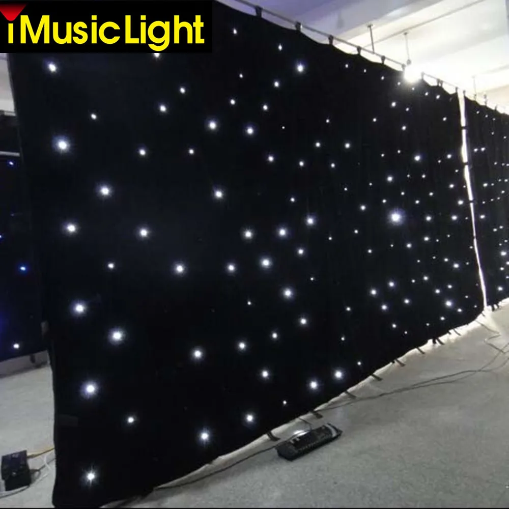 

Fireproof Fabric 4Mx5.5M DMX LED Starcloth Tianxin LEDS White LED Black Cloth Matrix Backdrop Stage DJ Pub LED Curtain