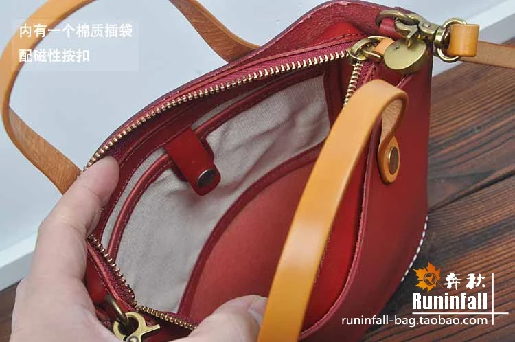 AETOO 2017 new original hand-made tannage leather retro veneer bag leather leather Japan and South Korea zipper messenger bucket