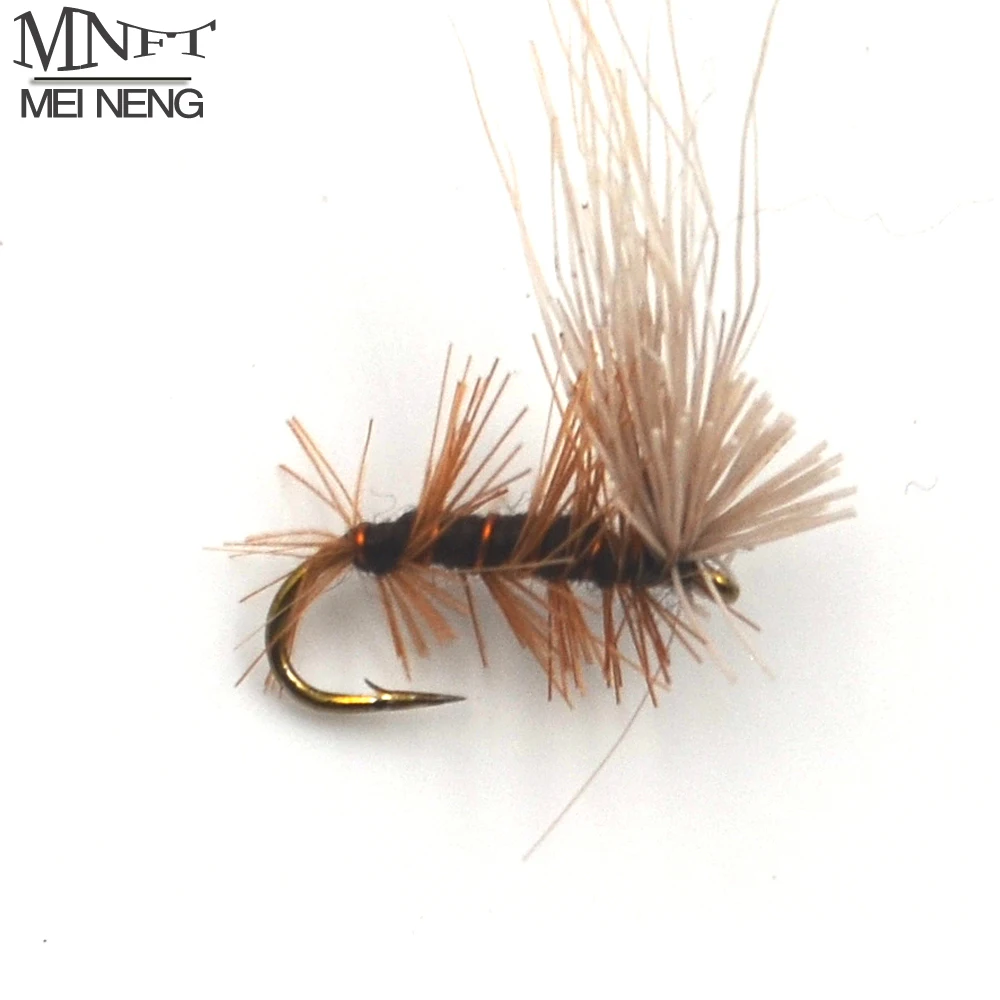 MNFT 10PCS Yellow Deer Hair Caddis Purple Body Fly Trout Fishing Dry