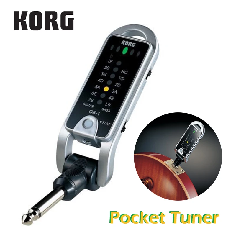 KORG Pitchjack GB 1 GB1BK складной цепь для ключей/Карманный тюнер бас гитары Универсальный