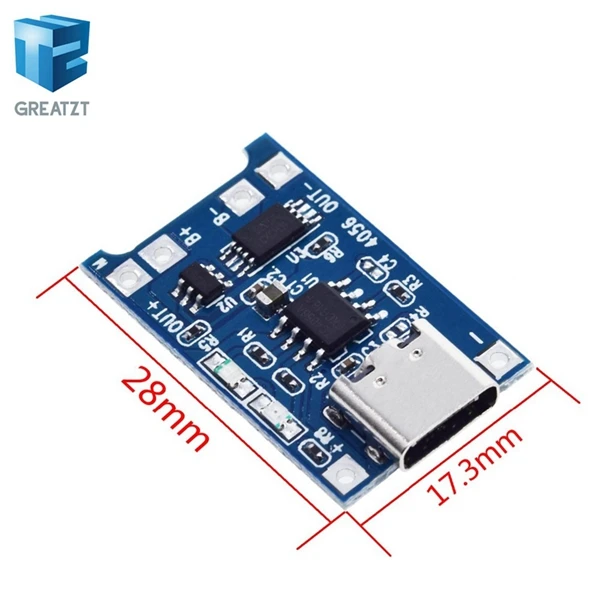 GREATZT type-c/Micro USB 5V 1A 18650 TP4056 модуль зарядного устройства литиевой батареи зарядная плата с защитой двойные функции 1A L - Цвет: 18650 Type-C