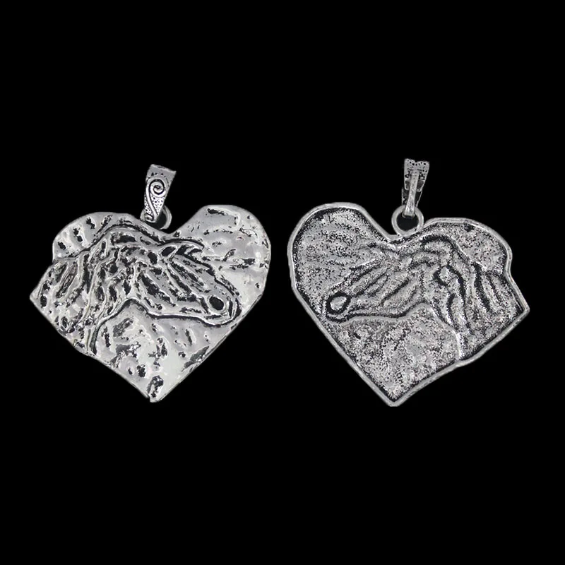 1 упаковка ювелирных изделий антикварное Серебро Большое сердце Шарм кулон для ожерелья ювелирных изделий Аксессуары