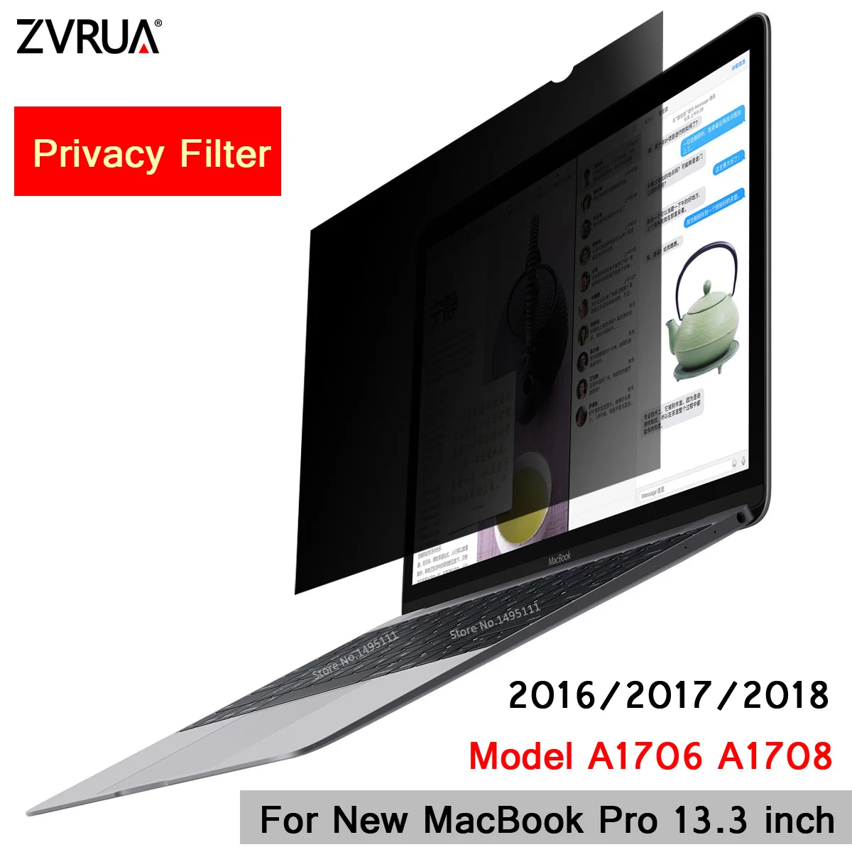 For 2016/2017/2018 New MacBook Pro 13.3 inch Touch Bar Model A1706 A1708, Privacy Filter Screens Protective film (299mm*195mm)