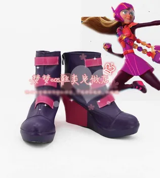 

Big hero 6 Honey Lemon Cosplay Shoes Halloween Purple Short Boots Custom-made