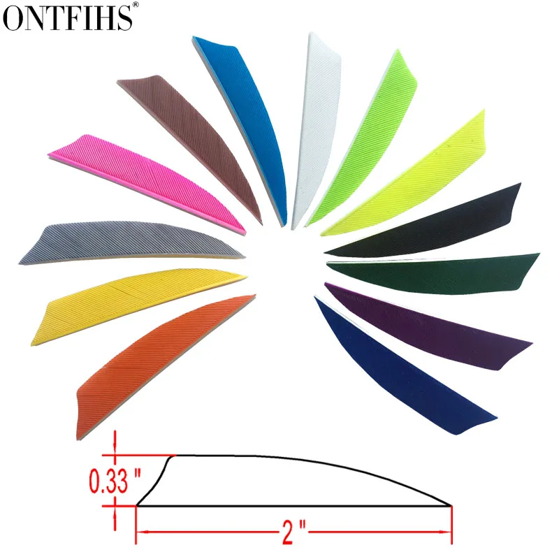 100 PCS ONTFIHS New 2inch Shield Cut Archery Fletches Arrow Feather Fletching Turkey Feathers RW | Спорт и развлечения