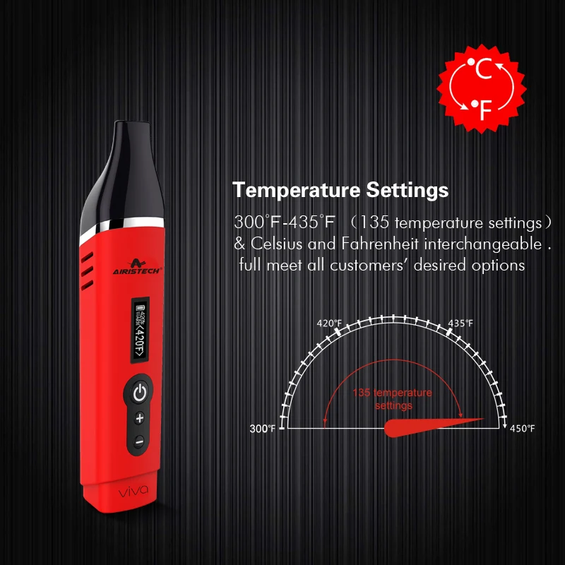 AIRISTECH airis Herbva Viva испаритель с сухой травой Портативный Vape ручка Oled дисплей 2200 мАч