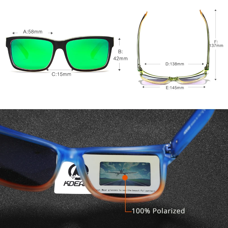 KDEAM Men Sport Polarized Sunglasses Outdoor Driving Riding Fishing Glasses New