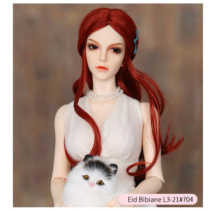 Wig For BJD Doll L15#8 free shipping size 9-10 inch 1/3 Eid Rania Bibiane high-temperature wig long hair bjd sd doll Wigs diy