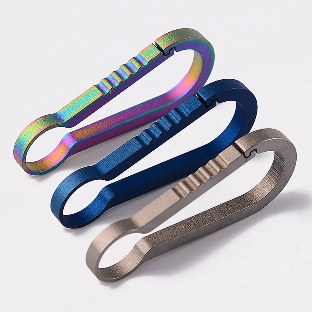 Titanium Alloy Outdoor Camping Carabiner Keychain Hanging Buckle Hook Snap