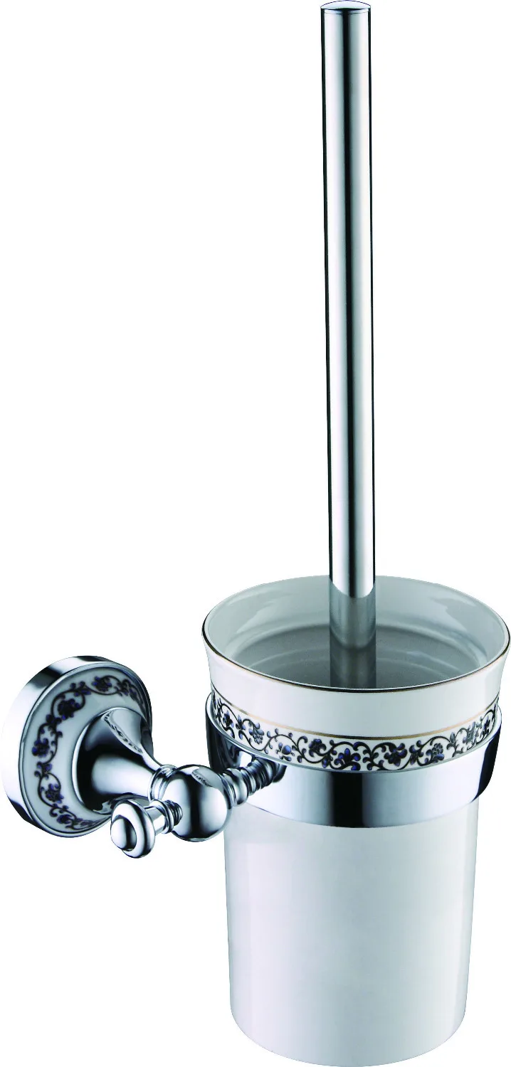 2016 kostenloser versand modernes bad zubehör produkte messing zink legierung keramik wc bürstenhalter set mit keramik cup 5