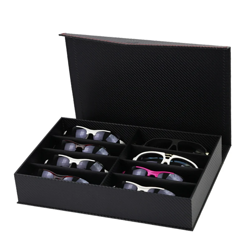 New 8 Slots Black Sunglasses Display Box Eyeglasses Storage Organizer