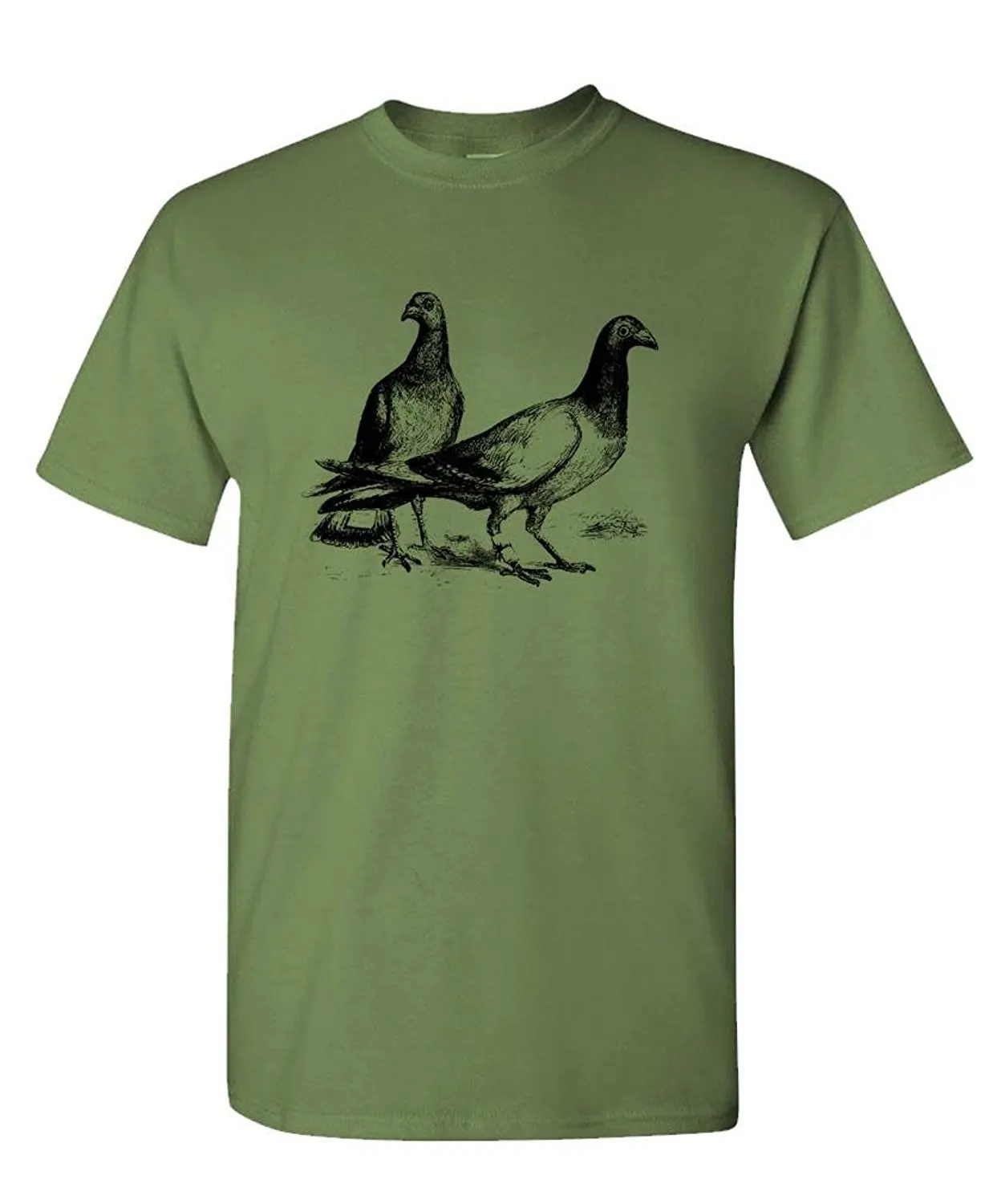 2019 New Fashion Men'S T-Shirts Short Sleeve Round Collar Short Sleeve Tee Shirts - PIGEONS - Mens Cotton T-Shirt
