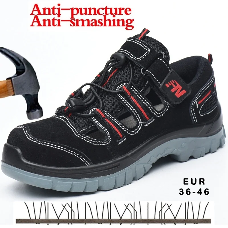 

Hohner Fashion Summer Breathable Safety Sandals Men's Steel Toe Cap Anti-smashing Puncture Proof Safety Work Shoes