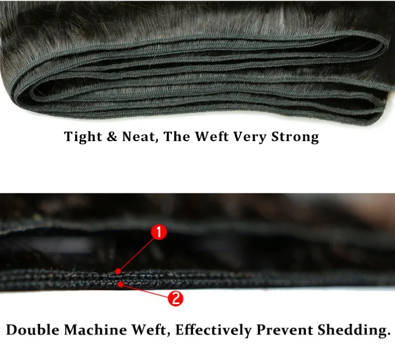 machine double weft virgin hair weave