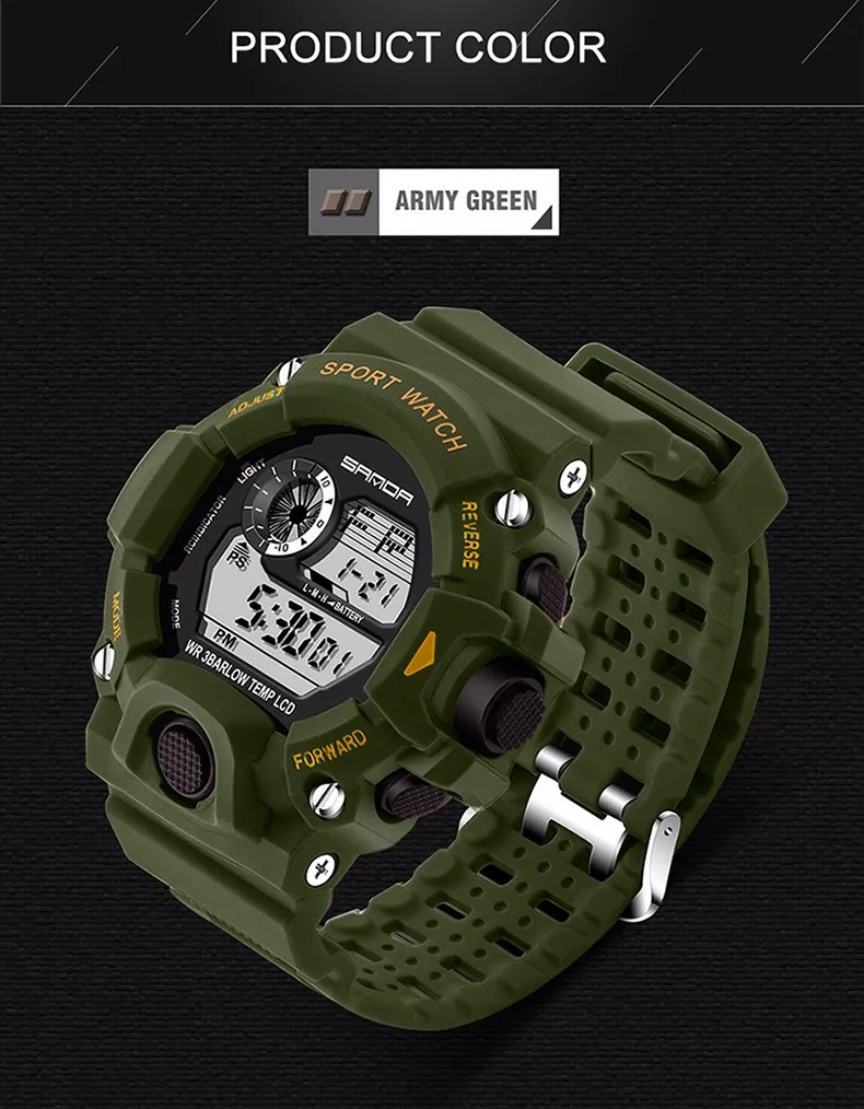 Новые модные мужские спортивные часы светодиодный электронные цифровые часы 30 бар для дайвинга Wwim уличные военные часы Relogio Masculino