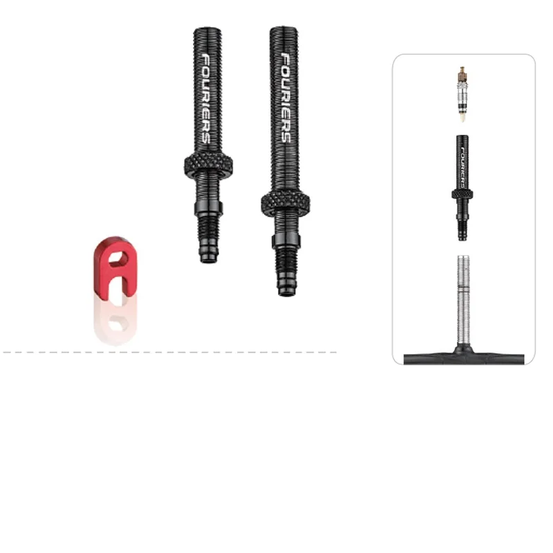

Fouriers 2pcs Bicycle Tubeless Presta Valve Extender with nut 40mm 60mm Removable