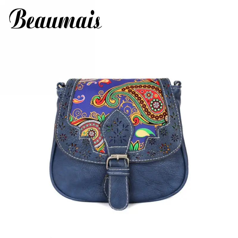 

Beaumais Patchwork color national women messenger bags 2015 hot sale pu leather bag ladies women shoulder bags bolsas BG215
