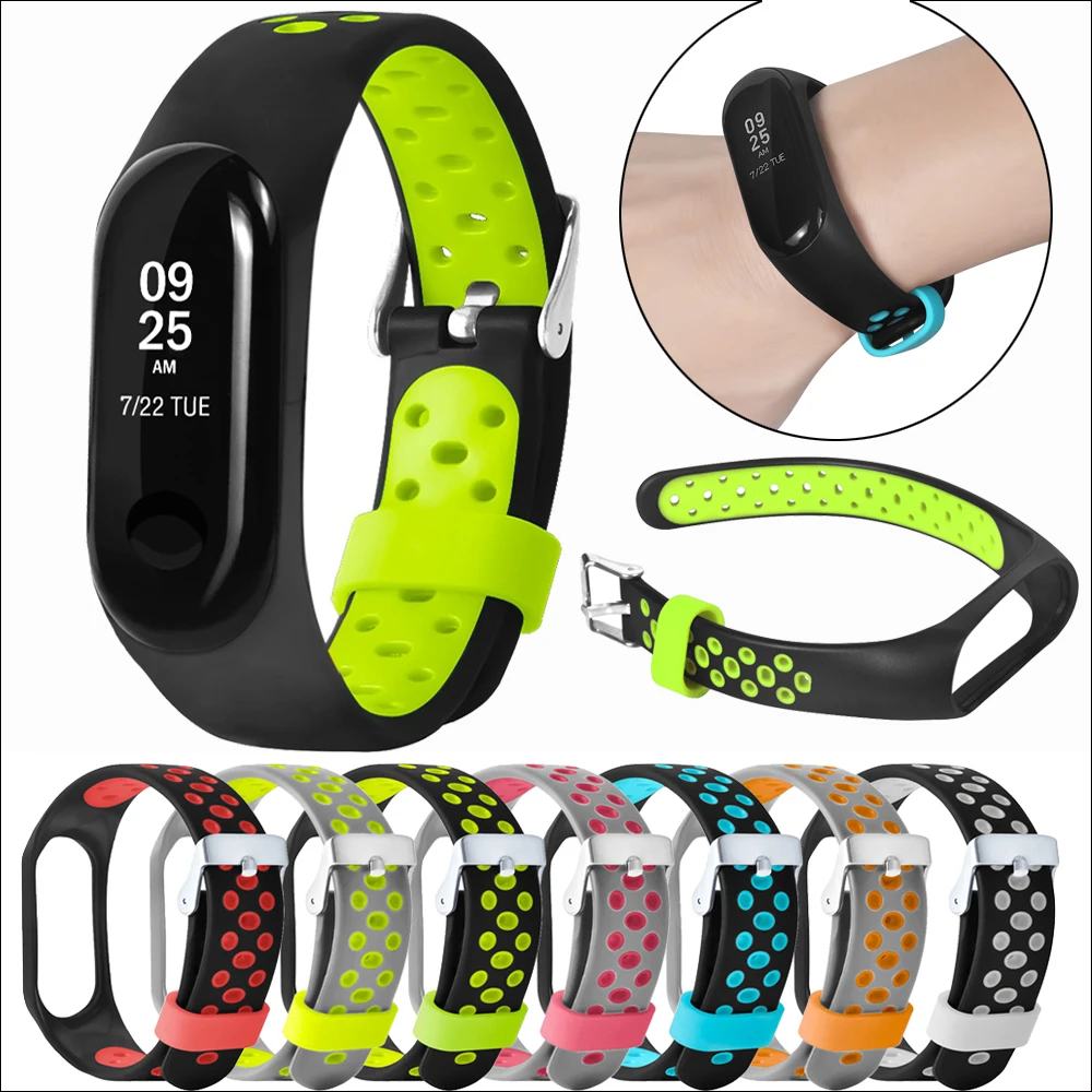 

For xiaomi Mi Band 3 Breathable Bracelet Silicone Sport Strap Band For Miband 3 Wristband Replacement Watchband Belt Accessories