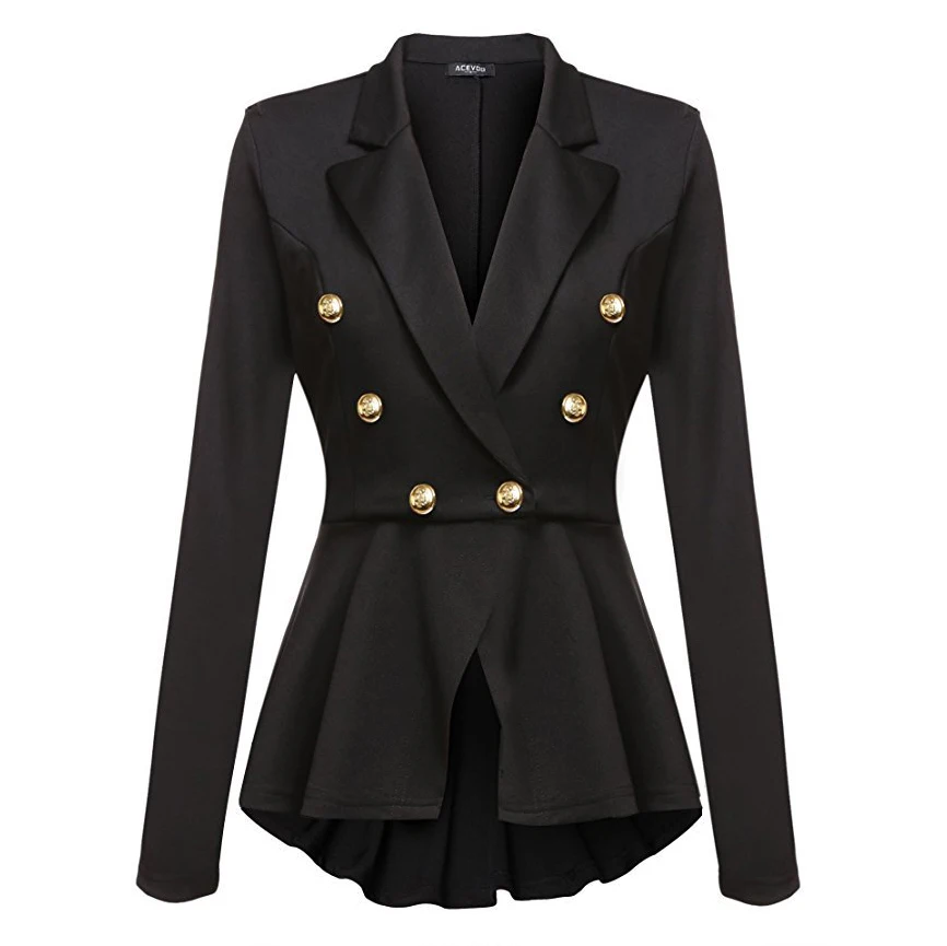 Hot 2020 Autumn Fashion Long Sleeve women blazers and jackets Office lady Elegant Button Plus Size coat Casacos Feminino | Женская
