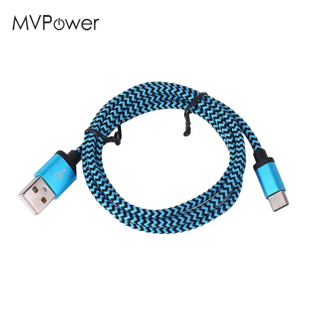 Mvpower مزدوجة 1 متر النايلون مضفر USB-C نوع c 3.1 إلى مضفر شحن مزامنة بيانات كابل الحبل كابلات عالية السرعة شاحن سريع