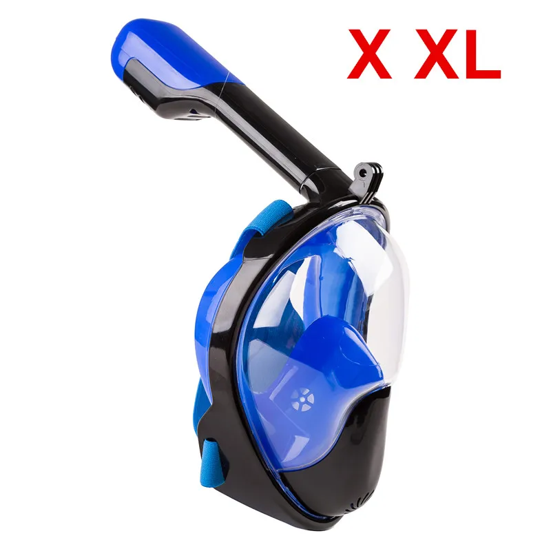 2018 Blue X XL Full Face маска для подводного плавания панорамный вид анти-туман Анти-утечка плавание трубка акваланг подводный дайвинг маска GoPro Совместимость - Цвет: 2018 Blue X XL