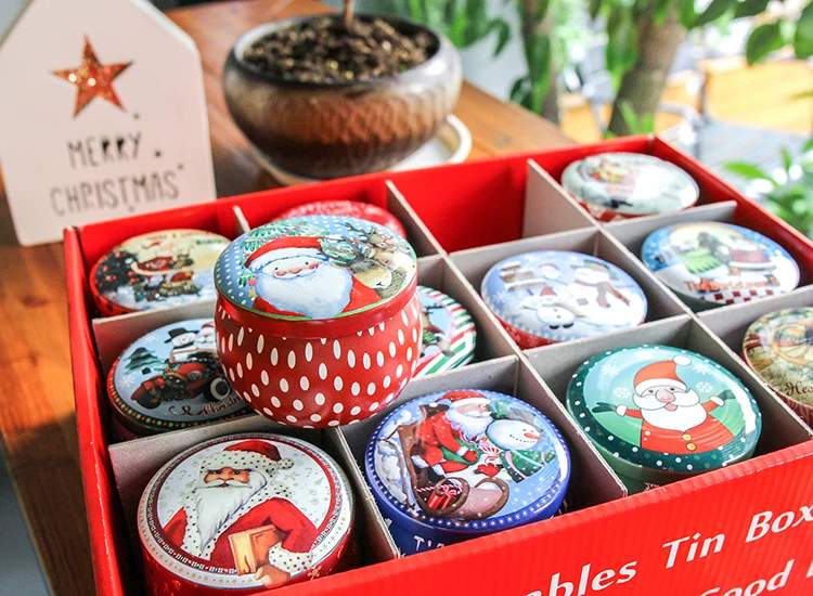 Новое поступление! рождественский стиль круглая жестяная коробка Оловянная Подарочный чехол посылка коробка для печенья шоколадный Чехол Коробка для конфет