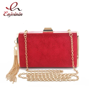 

Luxury Vintage Fashion Corduroy SnakeTassels Women's Party Clutch Bag Evening Bag Mini Chain Purse Shoulder Bag Femal Flap Bolsa