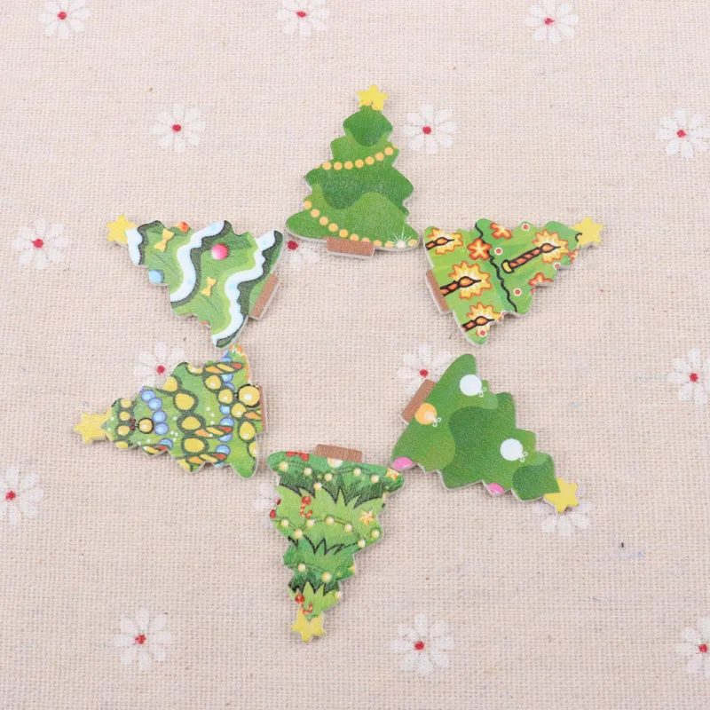 

Wooden Mixed Christmas Tree Pattern Scrapbooking Art Collection Craft Handmade Sewing Home Decoration 25x35mm 20pcs MT0887-FD