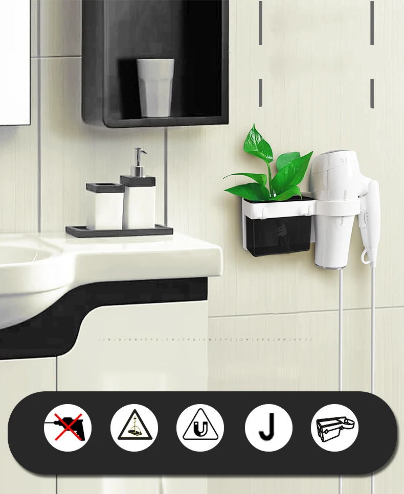 Настенный органайзер для ванной комнаты фен Вешалка Для Хранения Туалетных принадлежностей предметы домашнего обихода фен Полка на присоске