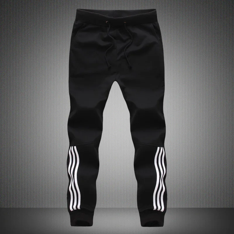 Тренд мужские тренировочные брюки весна лето повседневные мужские широкие брюки свободные хип хоп Уличная сплошные брюки мужские s дышащие - Цвет: EM079 Black