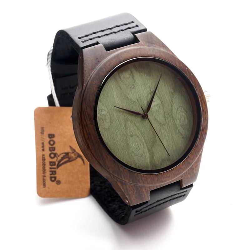 BOBO BIRD V-F04 Natural Minimalism Luxury Simplicity Bamboo Wooden Watches for Men Leather Quartz Watch as Mens Gift