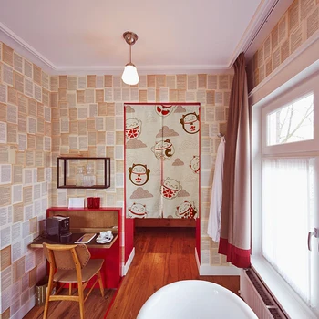 

Printed cloth door curtain classical fortune cat partition Chinese style porch Japanese kitchen home living room decoration
