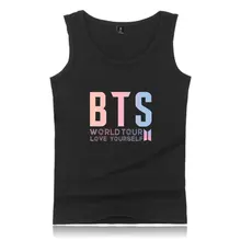 BTS любить себя Топы World Tour печати летом рукавов Для мужчин/Для женщин популярные надомная Повседневная одежда