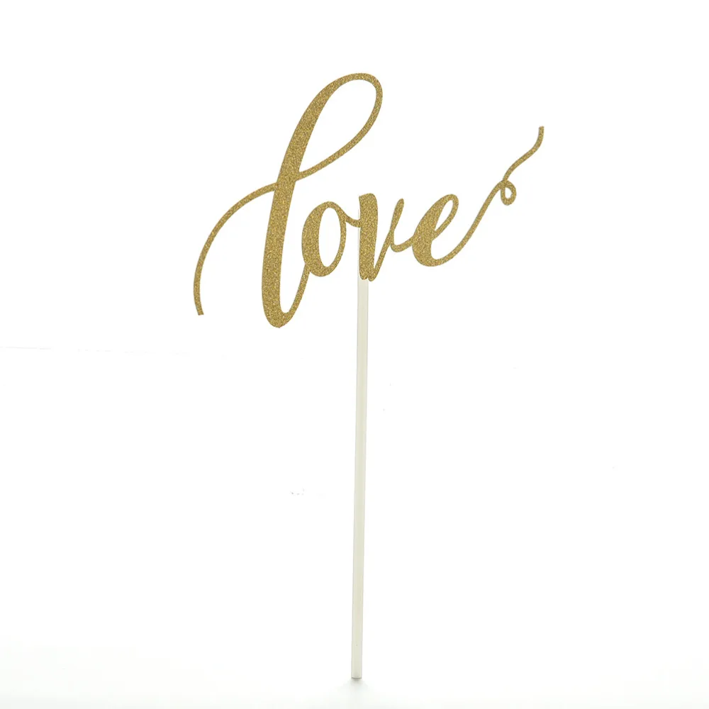 

1PCS LOVE Cake Decoration Wedding Cake Topper Custom Wedding Cake Topper Paperboard Glitter