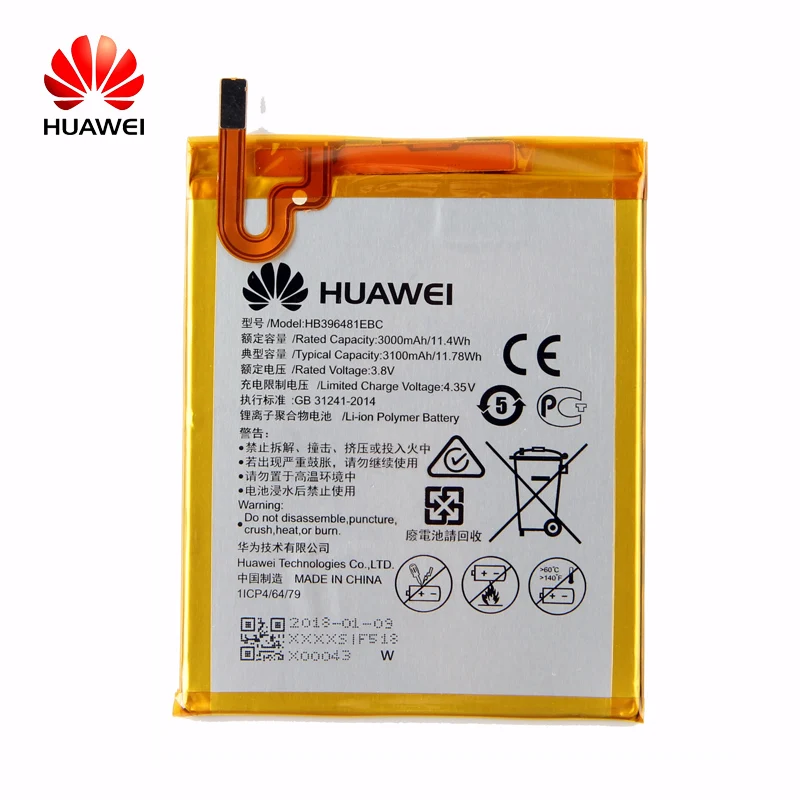 

Original Huawei phone Battery for Huawei HONOR 5X ASCEND G7 PLUS G8 G8X MAIMANG 4 HB396481EBC 3000mAh