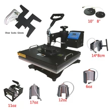 Multifunctional digital 9 in 1 Heat Press Machine for print T shirt Mug Cup Plate Hat