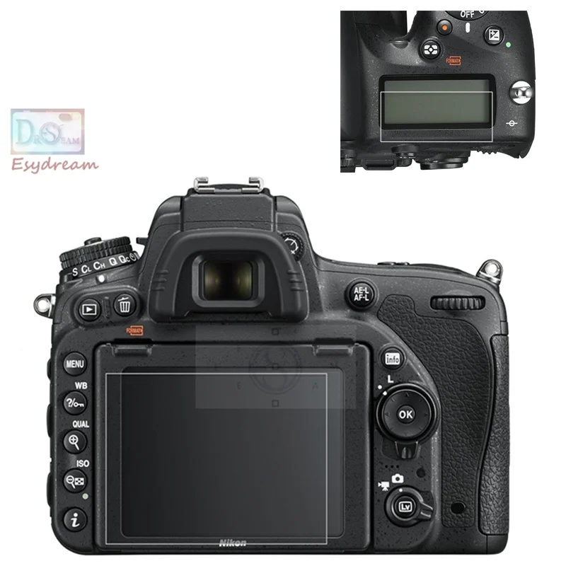 

Protective Self-adhesive Glass Main LCD + Film Info Screen Protector Guard Cover for Nikon D750 PB394