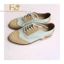 Хаки и Белый Two Tone Wingtip обувь на шнуровке оксфорды на плоской подошве привлекательные щедрый привлекательный несравненный Благородный Сексуальная FSJ элегантный