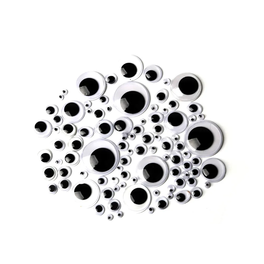 Self-adhesive Wiggly Googly Eyes Kids Toys Dolls Accessories for DIY Craft Scrapbooking Decoration 4-24mm