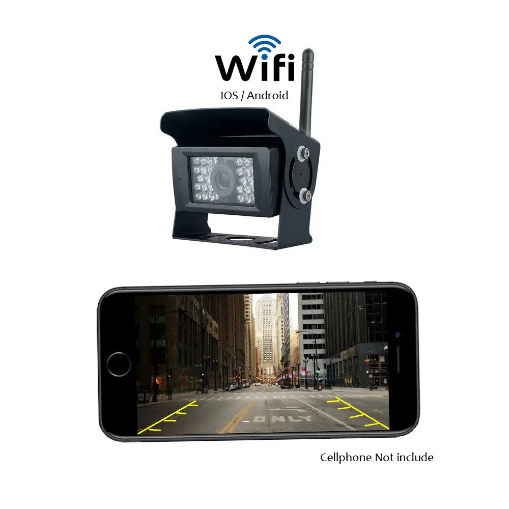 Camecho Цифровая Wi-Fi камера заднего вида, видеорегистратор ночного видения, камера заднего вида для автомобиля, мини резервная парковочная камера для iPhone, Android
