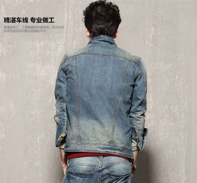Зима новая Корейская версия тонкая мужская джинсовая куртка/m-xxl