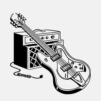 

15.8CM*16CM High Quality Electric Guitar Music Musical Instrument Rock Vinyl Creative Car Sticker