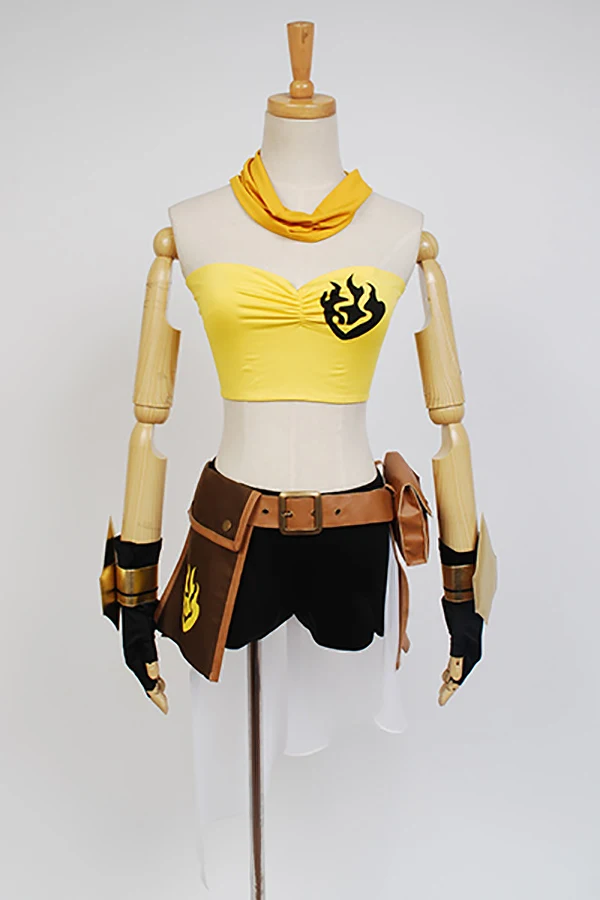 Yang Xiao Long Cosplay Costume - Yellow Trailer Short Sleeve Halloween Uniform - Plus Size Full Set image 6
